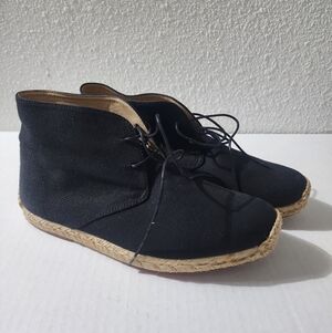 Christian Louboutin Women Lace Up Espadrille Shoes Black EU 39 US 8.5 9